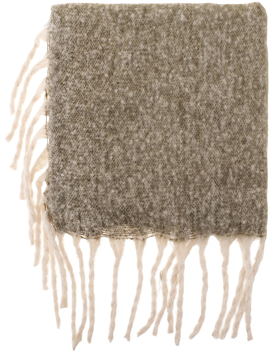 Q-I6.2 SCARF2588-011-4 Woven Winter Poncho Green