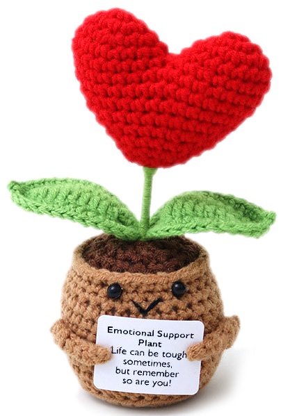 T-J7.2 DC2550-032 Knitted Positive Flower Heart 14cm