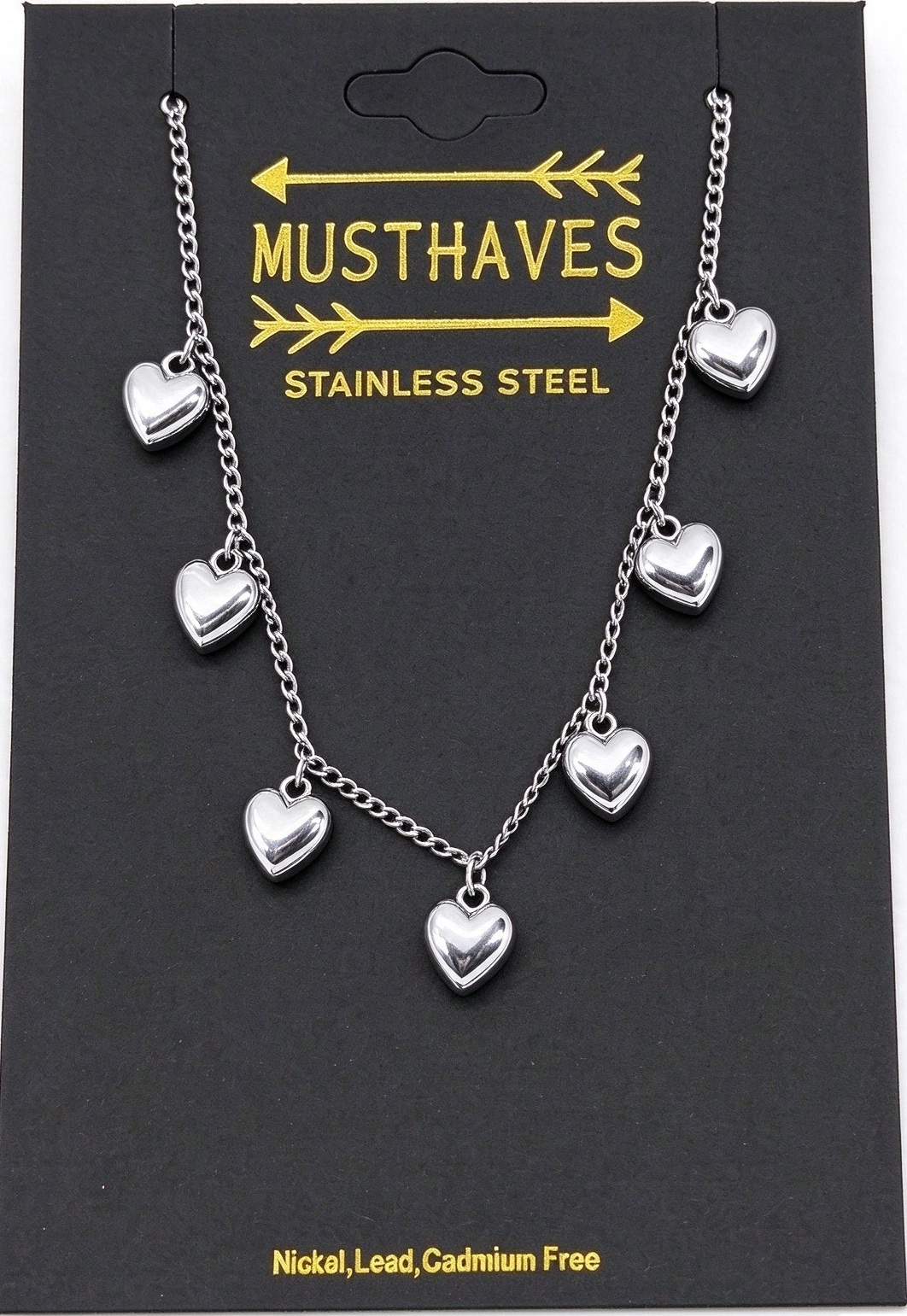 A-A7.4 B2616-013S S. Steel Bracelet Hearts 16-21cm