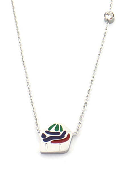 C-E16.1 N038-007S S. Steel Kids Necklace 12mm Cupcake 35-41cm