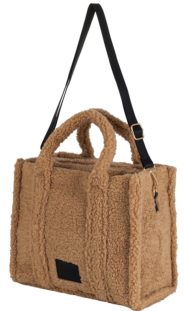 T-M3.1 BAG1021-003-1 Shopper Bag Teddy 33x26x13cm Brown