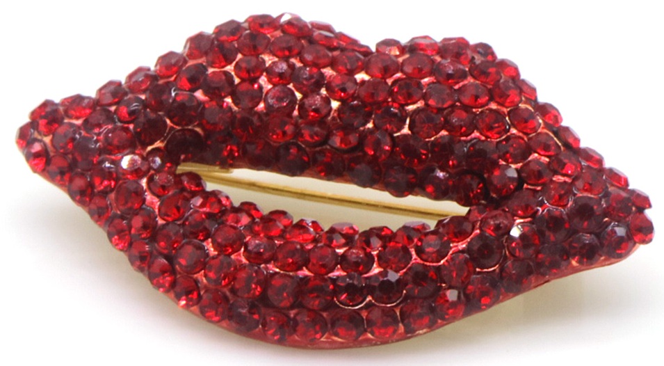 I-E6.3 P1035-009 Brooch Lips 4cm