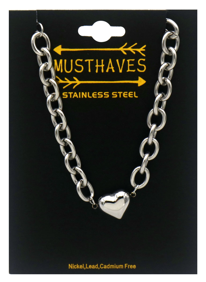 E-A5.3 B2616-010S S. Steel Bracelet Heart 16-21cm