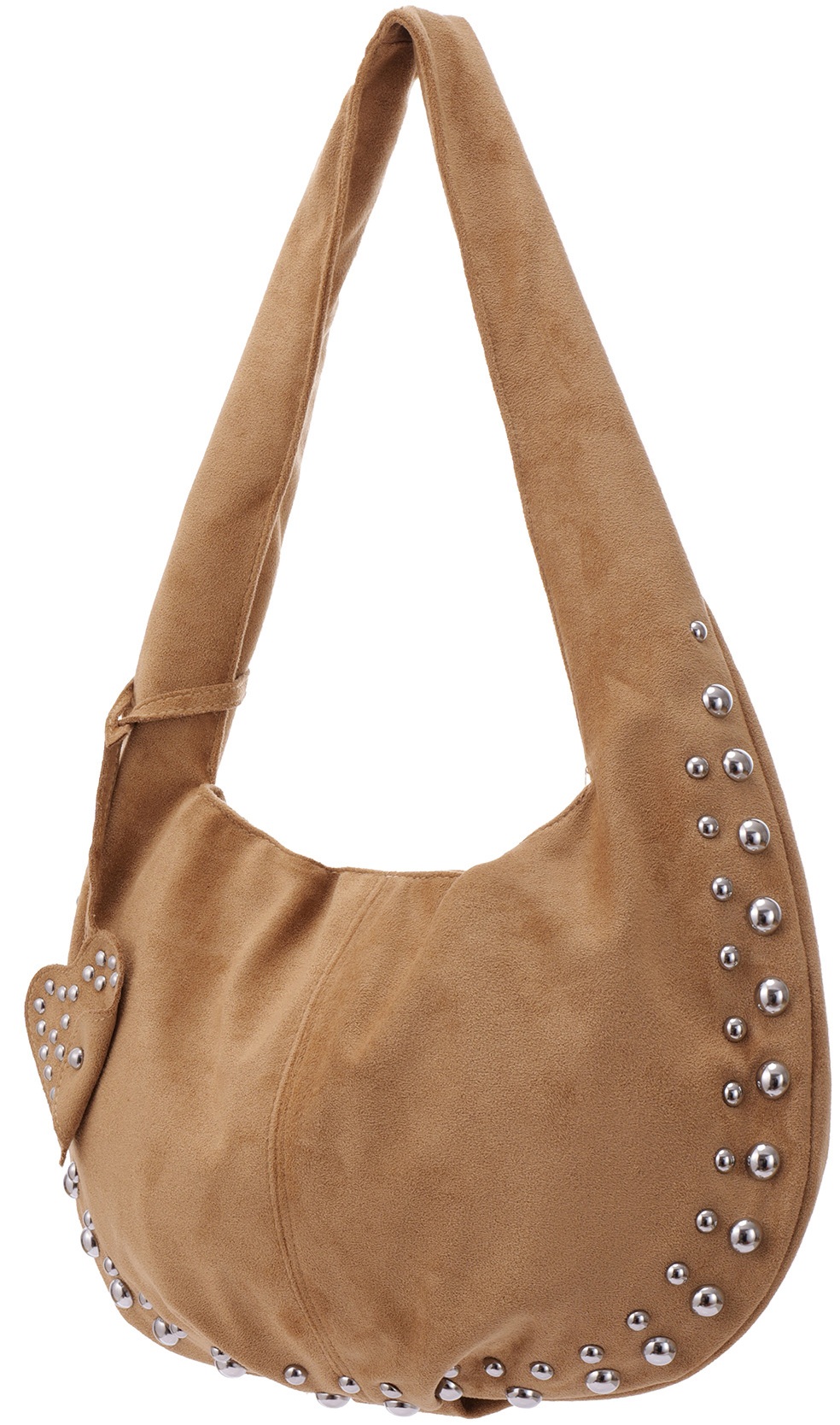 T-F2.2 BAG1117-006-3 PU Bag Suede Look with Studs 36x22cm Beige