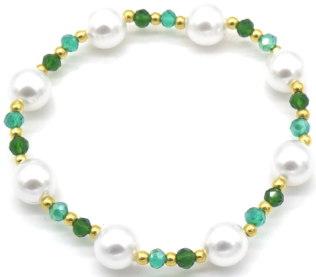 E-C10.2 B1670-021-2 Bracelet Pearls Green