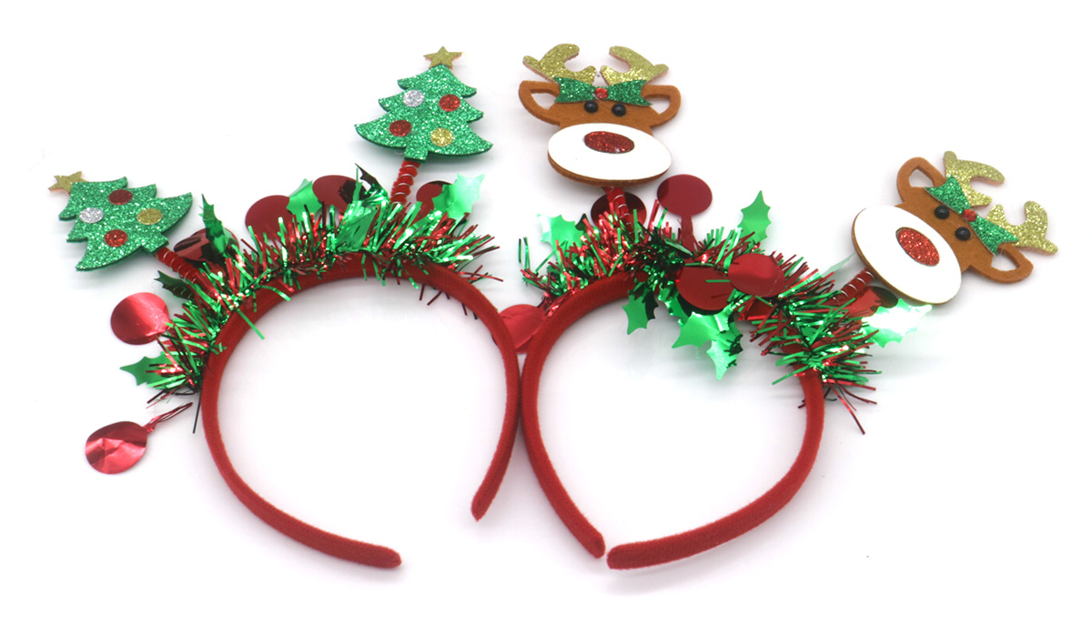 X-N8.2 H1039-001 Christmas Diadem Mixed Designs - 1pc