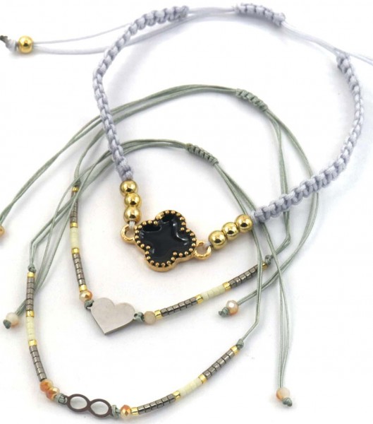 E-C24.2  B723-005 No. 2 Bracelet Set 3pcs Grey