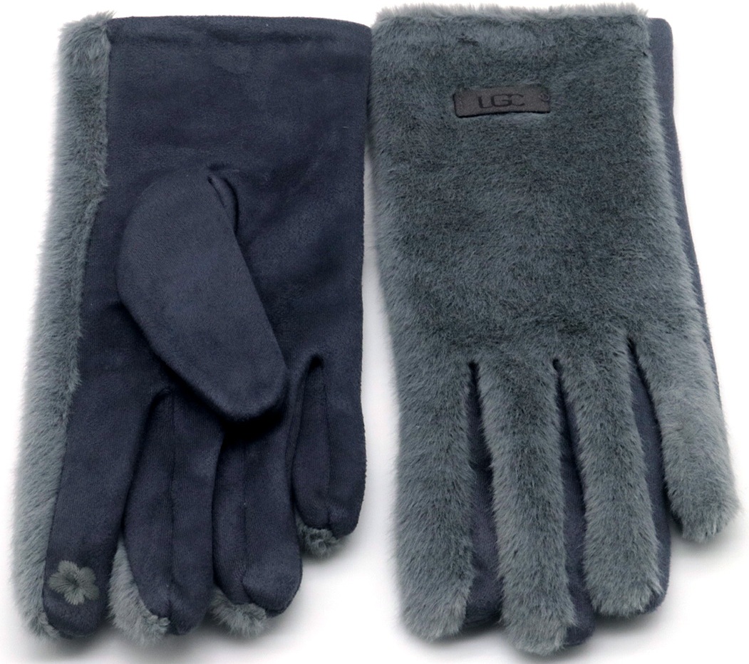 R-L2.2 GLOVES1002-001-3 Fluffy Winter Gloves Grey
