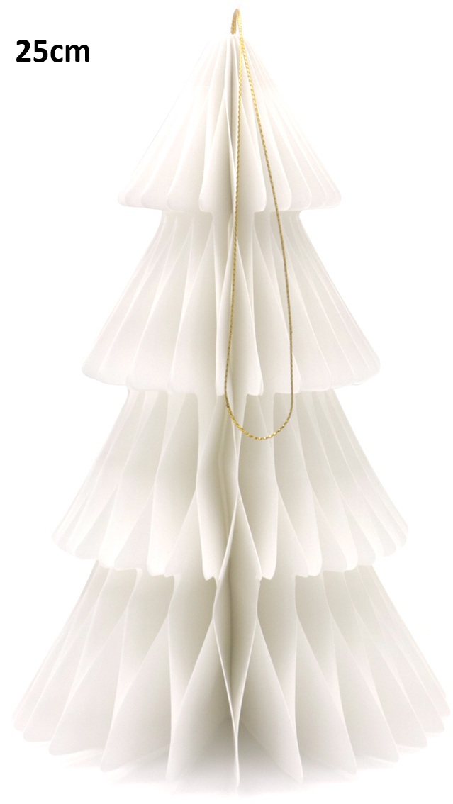 X-K2.2  DC1050-001 Foldable Paper Christmas Tree 25cm White