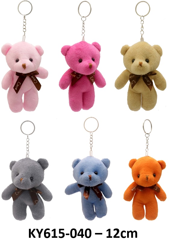 L-B6.2 KY615-040 Keychain Bear LOVE 12cm Mixed Colors - 1pc
