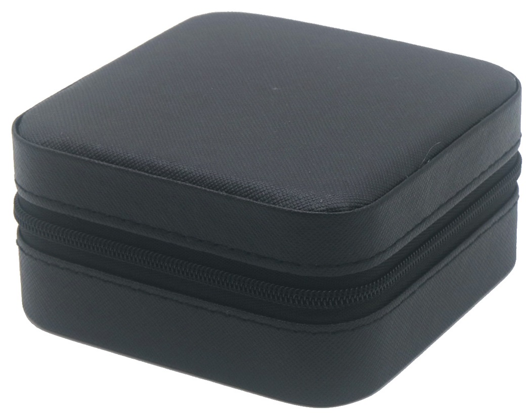 X-M2.2 PK829-012 PU Travel Case Jewelry Box 10x10x5cm Black