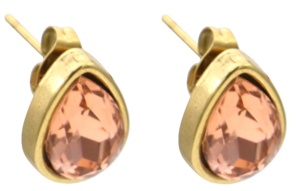 G-F20.1 E25106-025G-1 S. Steel Studs Crystal 1.5cm Brown