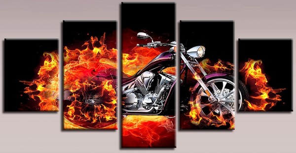 I-D12.1 FF404 Diamond Painting 5 Frames Motorcycle 150x90cm