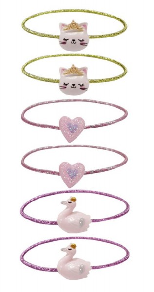 I-E18.2 H001-011-Cat Kids Hair Elastics  Set  6pcs I-E18.2 H001-011-Cat Kids Hair Elastics  Set  6pcs