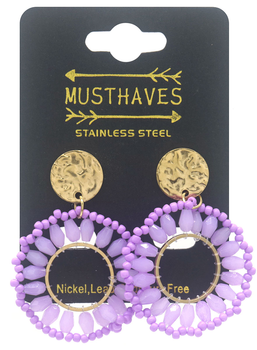 H-B15.1 E221-600-2 S. Steel Earrings 4cm