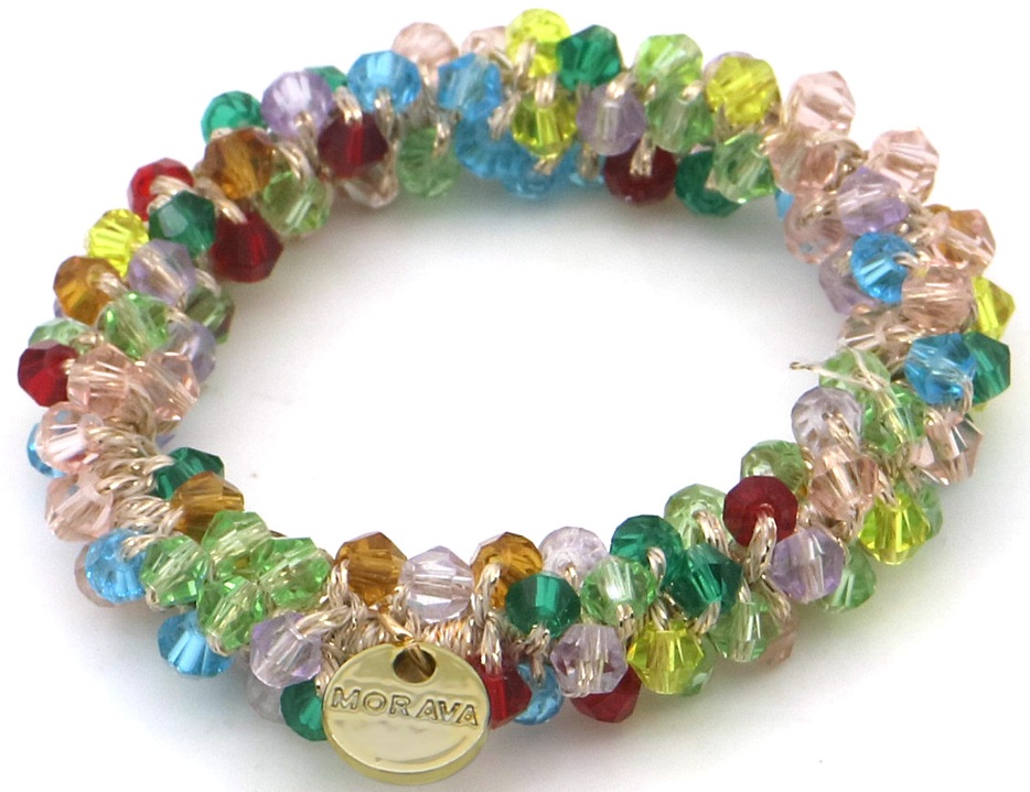 I-D6.3  H1128-001-5 Hair Elastic Glass Beads Multi Color