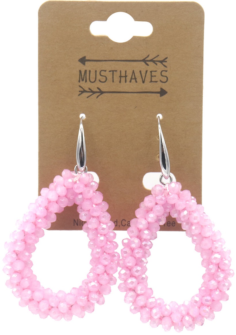D-B2.1 E007-001-48-2 Faceted Glass Beads 4.5x3.5cm Pink
