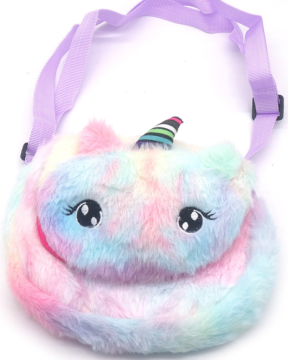 R-E4.2 BAG2403-010-3 Fluffy Bag Unicorn 19x14cm