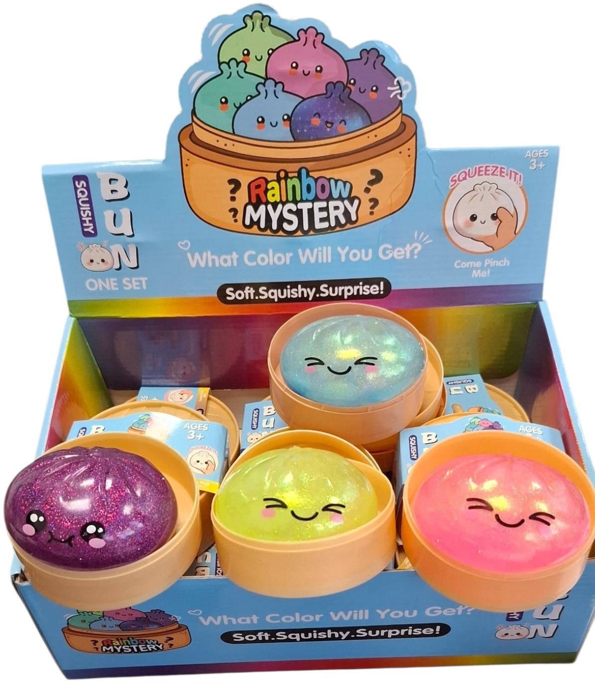 Q-A7.1 TOY004-005 Squishy Dumplig 8.5cm - 12pcs Glitter