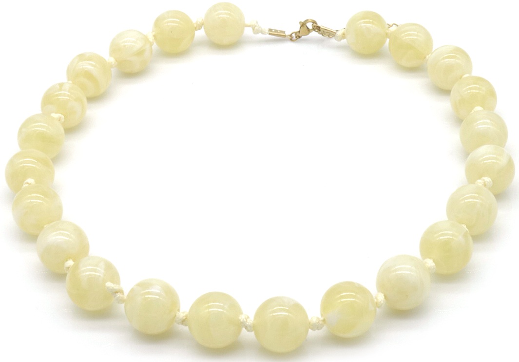 D-A3.1 N2582-017-1 Necklace with Acrylic Beads 47-55cm Beige