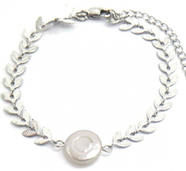 D-E14.2 B031-084S S. Steel Bracelet Pearl