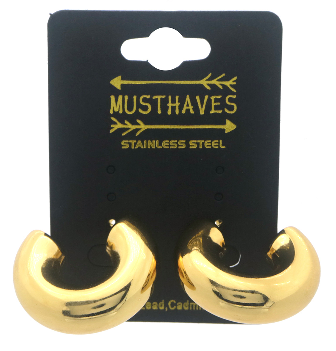 E-D6.3 E926-005G S. Steel Earrings 3cm