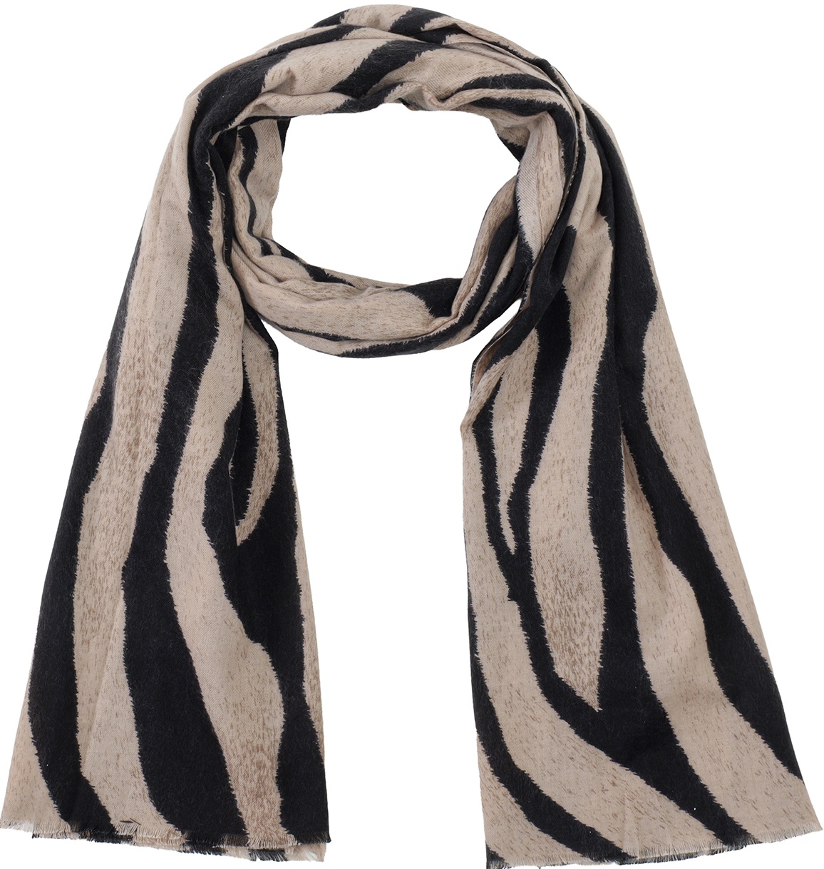 R-J4.1 SCARF405-734-1 Soft Scarf Zebra 180x90cm Brown