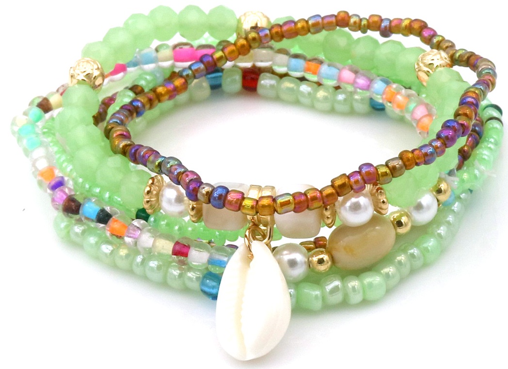 A-F20.4 B1670-051-1 Bracleet Set Shell Green