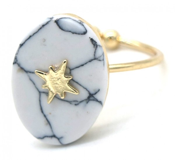 G-E2.2  R532-008G Adjustable Ring Marble with Northern Star 