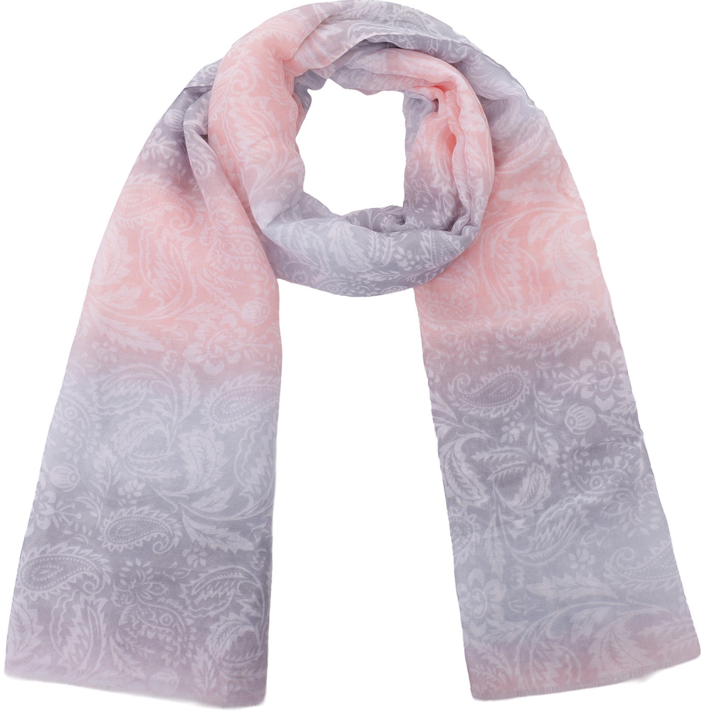 X-C4.1  SCARF1109-002-4 Summer Scarf 180x90cm Grey-Pink