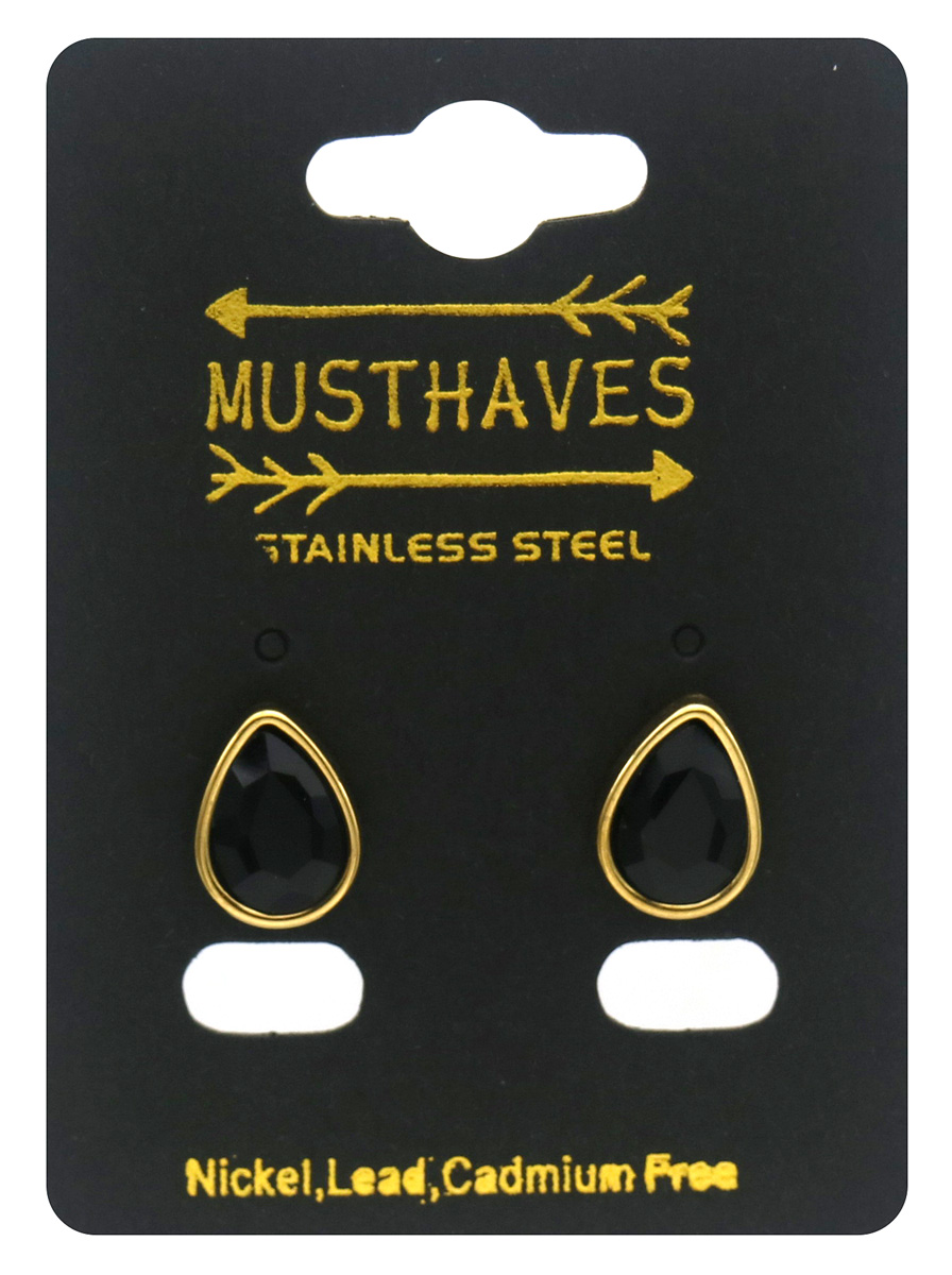 G-F20.5 E25106-025G-3 S. Steel Studs Crystal 1.5cm Black