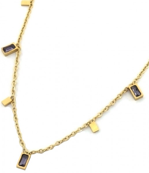 C-F22.3 N088-010G S. Steel Necklace Bars CZ Purple