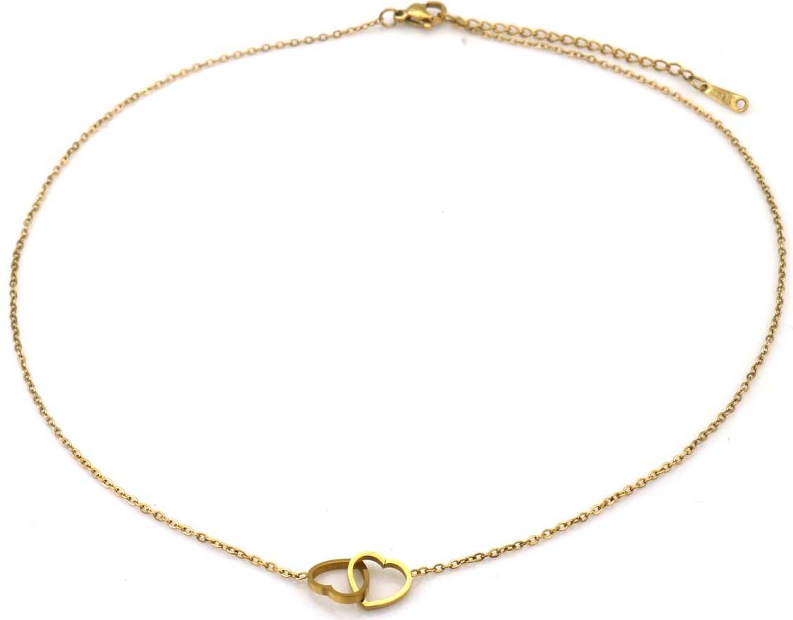 E-A21.1 N2616-038G S. Steel Necklace Hearts 40-45cm