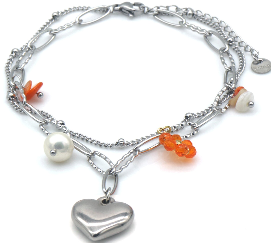 F-A5.2 ANK1036-002S S. Steel Anklet Heart