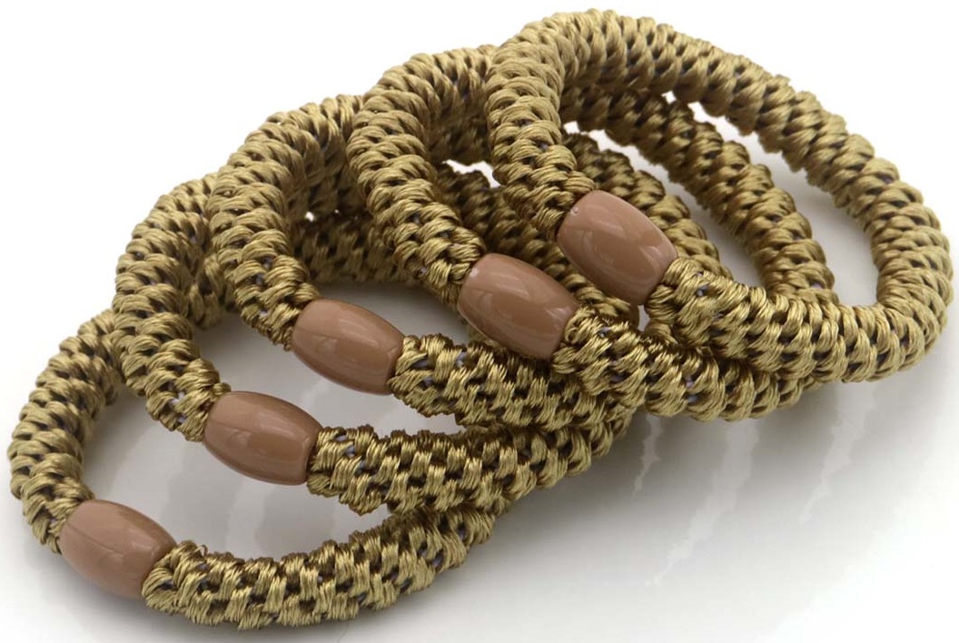 F-A14.1 H2253-004 XD2382 Hair Tie Set 5pcs Brown