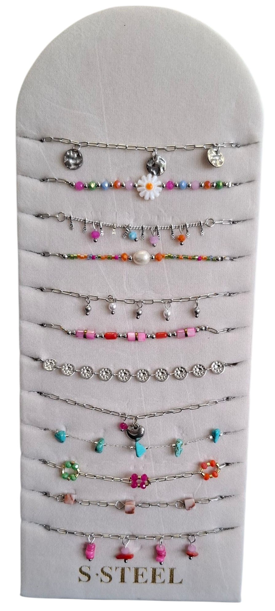 X-I3.1 B831-010S S. Steel Bracelets Set on Display - 12pcs X-I3.1 B831-010S S. Steel Bracelets Set on Display - 12pcs
