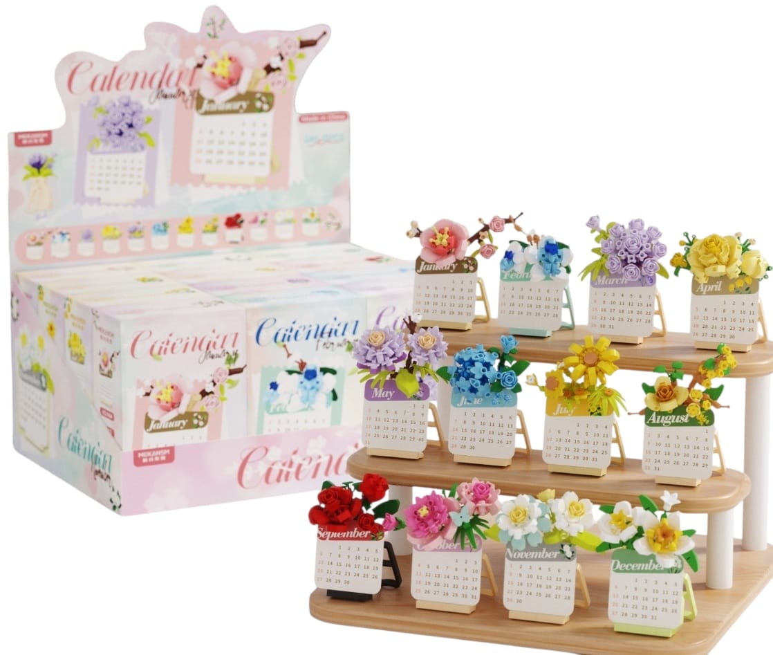 Q-I6.1 S45 Building Block Calendars  - 12pcs in Display