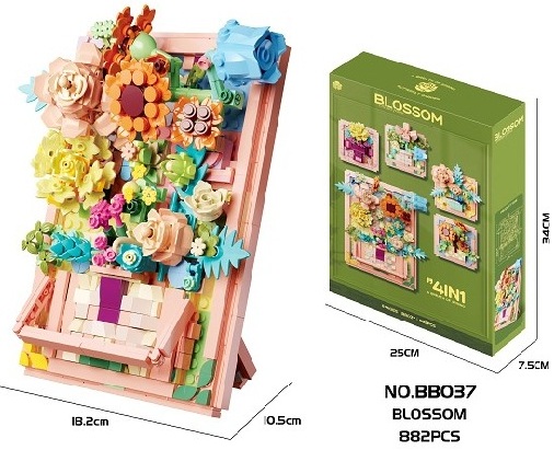 Y-D3.2 BB037 Mni Building Block Set Flower Frame 4 in 1 - 882pcs