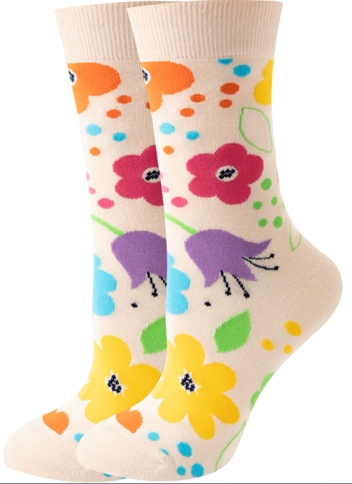 S-I5.2 SOCKS2512-065 Pair of Socks Size 38-45 Flower