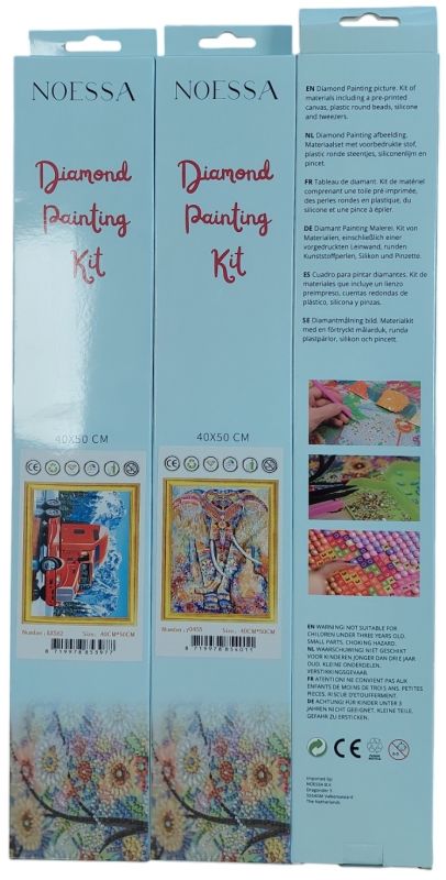 K-D8.2  DP2545106  Diamond Painting -Canvas 50x40cm - Painting 45x35cm Peacock