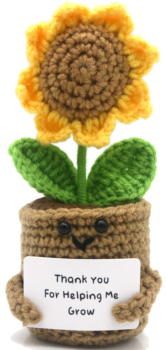R-G8.2 DC2550-012 Knitted Positive Sunflower 14cm