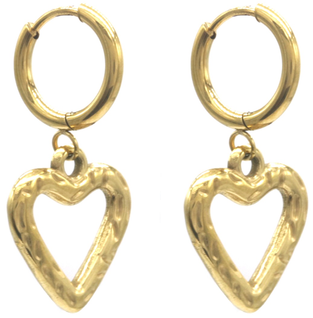A-C7.4 E103-283G S. Steel Earrings Heart 3x1cm