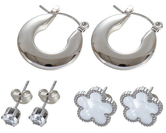 A-A20.1  E1131-114S S. Steel Earring Set 3 Pairs