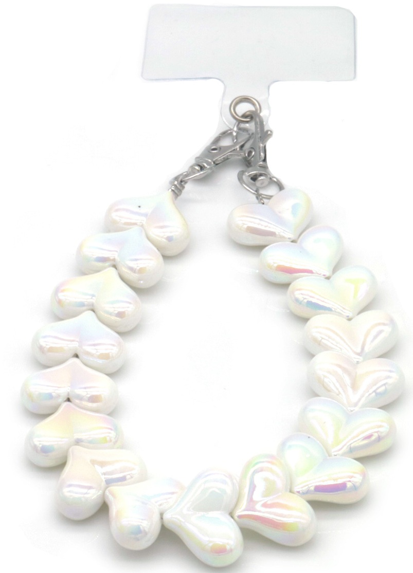 C-D11.2 KEY1026-001-4 Phone Cord Hearts White