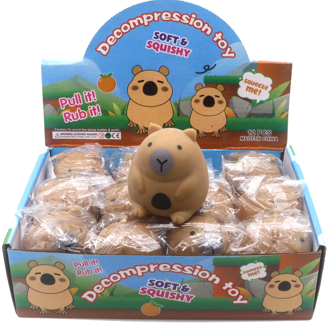 T-E4.1 TOY2535-027 Decompressio Toy Squishy Capybara 7cm - 12pcs