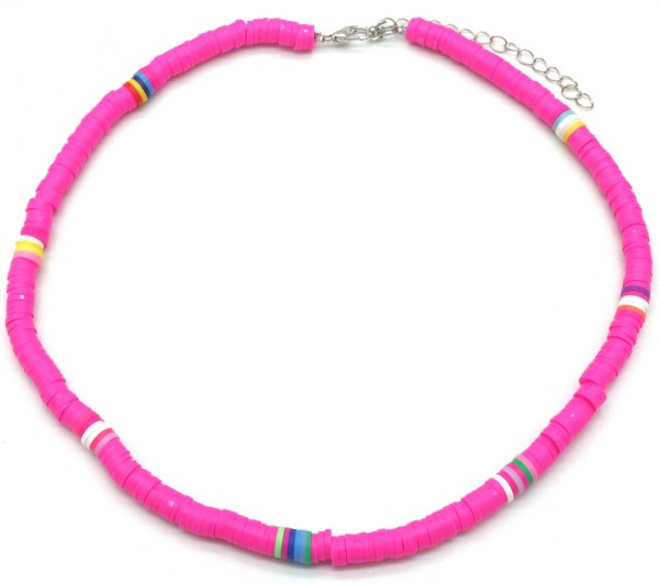 D-E10.2 N1656-022 No.4 Necklace Surf Beads 37-42cm Pink