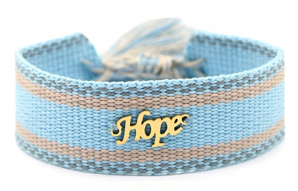 A-F7.1 B220-061 Knitted S. Steel Bracelet HOPE Blue-Gold