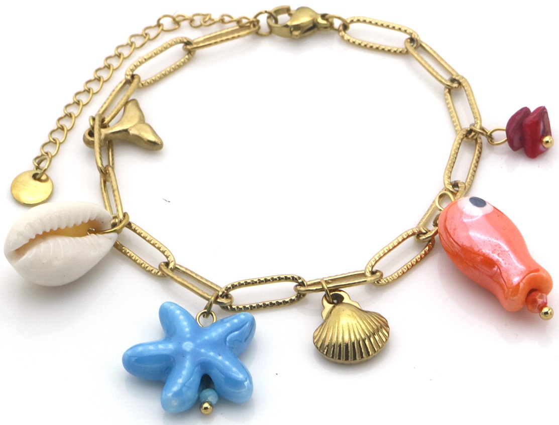 D-E10.2  B936-003G S. Steel Bracelet Charms