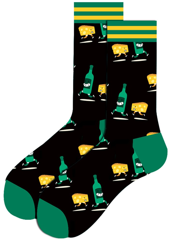 S-C6.1 SOCKS2438-041 Pair of Socks Size 38-45 Wine & Cheese