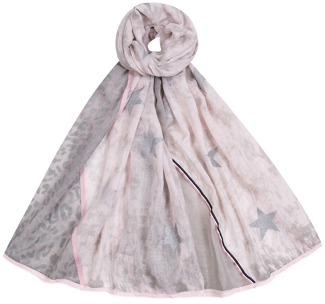 X-B9.3 RY1801-01WJ Scarf Stars 180x70cm Pink